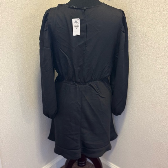 Express Black Fit Flare Puff Sleeve Dress A Line Mini Size S M L NEW $78 - Picture 5 of 16